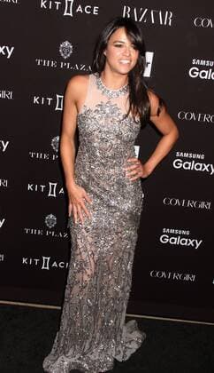 Sept. 16, 2015 - New York, New York, U.S. - Actress MICHELLE RODRIGUEZ attends the 2015 HARPER S BAAZAR celebrates ICONS red carpet held held at the Plaza Hotel, New York U.S. - ZUMAk03_