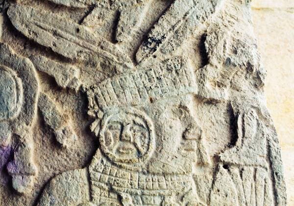 MAYA SERPENT CARVINGS built into RUINS of BALL COURT in CHICHEN ITZA - YUCATAN PENINSULA, MEXICO McPLOV McPLOV