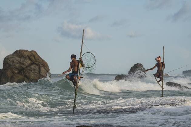 Sri Lanka, Galle, stilt fishermen model released Symbolfoto  TOVF000005