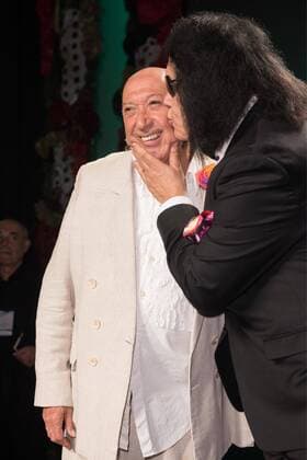 Gene Simmons y Francis Montesinos en la Mercedes Benz Fashion Week 2015 de Madrid. 588 cordon press Gene Simmons and Francis Montesinos at the Mercedes Benz Fashion Week 2015 in Madrid. 