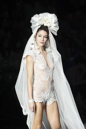 Sept. 18, 2015 - Madrid, Spain - A model showcases designs by Francis Montesinos on the runway at the Francis Montesinos show during Mercedes-Benz Fashion Week Madrid Spring Summer 2016 at Ifema on September 18, 2015 in Madrid, Spain. Madrid Spain  - ZUMAn230