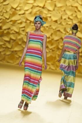 Sept. 18, 2015 - Madrid, Madrid, Spain - A model showcases designs by Agatha Ruiz de la Prada on the runway at the Agatha Ruiz de la Prada show during the Mercedes-Benz Fashion Week Madrid Spring Summer 2016 at Ifema on September 18, 2015 in Madrid, Spain. Madrid Spain  - ZUMAn230