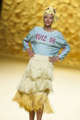 Sept. 18, 2015 - Madrid, Madrid, Spain - A model showcases designs by Agatha Ruiz de la Prada on the runway at the Agatha Ruiz de la Prada show during the Mercedes-Benz Fashion Week Madrid Spring Summer 2016 at Ifema on September 18, 2015 in Madrid, Spain. Madrid Spain  - ZUMAn230