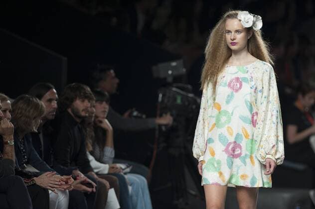 Sept. 18, 2015 - Madrid, Madrid, Spain - A model showcases designs by Duyos on the runway at the Duyos show during Mercedes-Benz Fashion Week Madrid Spring Summer 2016 at Ifema on September 18, 2015 in Madrid, Spain. Madrid Spain  - ZUMAn230