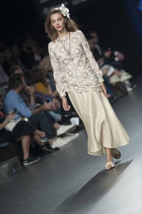 Sept. 18, 2015 - Madrid, Madrid, Spain - A model showcases designs by Duyos on the runway at the Duyos show during Mercedes-Benz Fashion Week Madrid Spring Summer 2016 at Ifema on September 18, 2015 in Madrid, Spain. Madrid Spain  - ZUMAn230