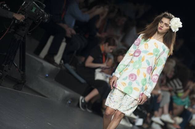 Sept. 18, 2015 - Madrid, Madrid, Spain - A model showcases designs by Duyos on the runway at the Duyos show during Mercedes-Benz Fashion Week Madrid Spring Summer 2016 at Ifema on September 18, 2015 in Madrid, Spain. Madrid Spain  - ZUMAn230