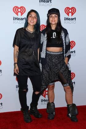 Krewella arrives in the press room for the iHeartRadio Music Festival at the MGM Grand Hotel in Las Vegas, Nevada on September 18, 2015.  LAV20150918006 JAMESxATOA