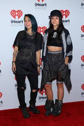 Krewella arrives in the press room for the iHeartRadio Music Festival at the MGM Grand Hotel in Las Vegas, Nevada on September 18, 2015.  LAV20150918008 JAMESxATOA