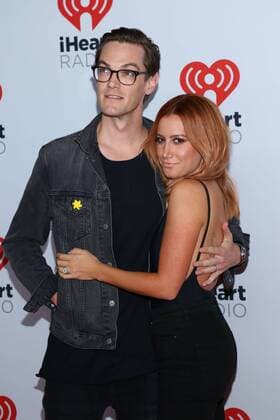 Christopher French and Ashley Tisdale arrives in the press room for the iHeartRadio Music Festival at the MGM Grand Hotel in Las Vegas, Nevada on September 18, 2015.  LAV20150918042 JAMESxATOA