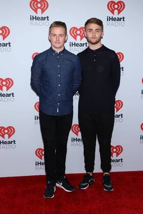 Disclosure arrives in the press room for the iHeartRadio Music Festival at the MGM Grand Hotel in Las Vegas, Nevada on September 18, 2015.  LAV20150918014 JAMESxATOA