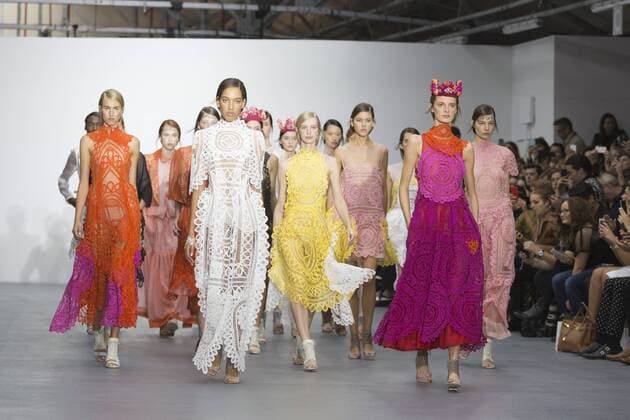 London, UK. 18 09 2015. London Fashion Week runway show of designer Bora Aksu at the BFC Show Space in Brewer Street. London Fashion Week, Bora Aksu, London, UK 
