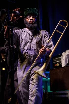 Sept. 18, 2015 - American rock band FISHBONE from Los Angeles, California, which plays a fusion of ska, punk rock, funk, hard rock and soul, performed a sold out show at TURF Music Festival in Toronto. In picture: ANGELO MOORE,JOHN NORWOOD FISHER,WALTER A. KIBBY II,JOHN STEWARD,ROCKY GEORGE,JAY ARMANT,PAUL HAMPTON - ZUMAm154