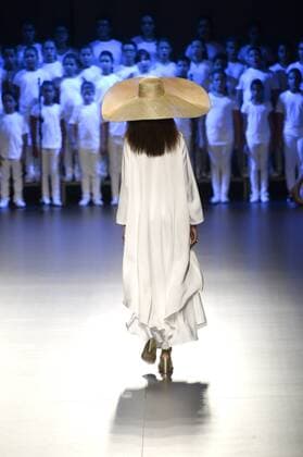 Model bei der Duyos Fashion Show auf der Mercedes-Benz Fashion Week Madrid Spring Summer 2016. Madrid, 18.09.2015 Duyos Model 