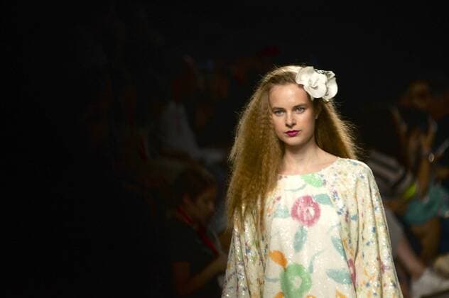 Model bei der Duyos Fashion Show auf der Mercedes-Benz Fashion Week Madrid Spring Summer 2016. Madrid, 18.09.2015 Duyos Model 