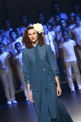 Model bei der Duyos Fashion Show auf der Mercedes-Benz Fashion Week Madrid Spring Summer 2016. Madrid, 18.09.2015 Duyos Model 