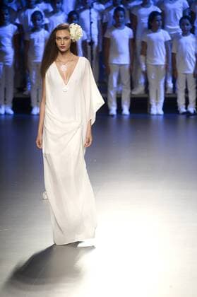 Model bei der Duyos Fashion Show auf der Mercedes-Benz Fashion Week Madrid Spring Summer 2016. Madrid, 18.09.2015 Duyos Model 