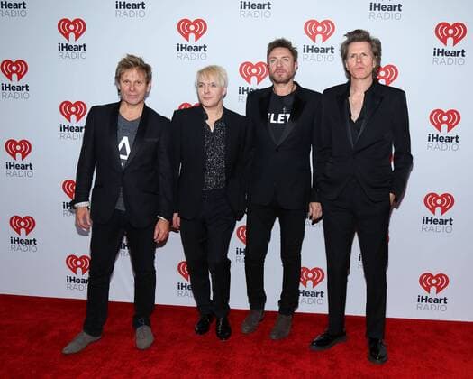 Duran Duran arrives in the press room for the iHeartRadio Music Festival at the MGM Grand Hotel in Las Vegas, Nevada on September 18, 2015.  LAV20150918128 JAMESxATOA