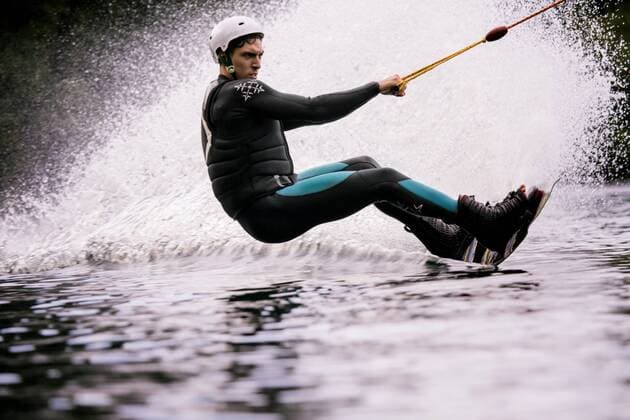 Young man wakeboarding model released Symbolfoto property released  MADF000507