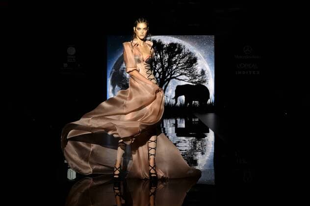 Model bei der Andres Sarda Fashion Show auf der Mercedes-Benz Fashion Week Madrid Spring Summer 2016. Madrid, 19.09.2015 Andres Sarda Model 