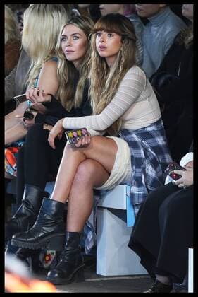 . 19 09 2015. London, United Kingdom. Abbey Clancy and Foxes in the front row at the Hunter Original show at London Fashion Week-S S 2016 -Day two.  xStephenxLockx xi-Imagesx IIM-11063-0022