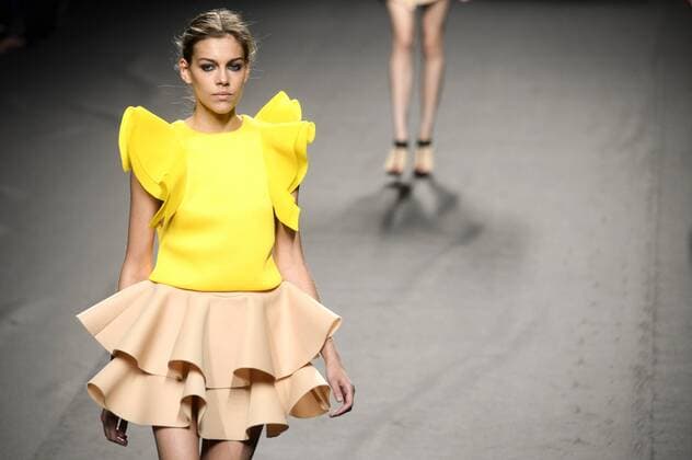 Model bei der Amaya Arzuaga Fashion Show auf der Mercedes-Benz Fashion Week Madrid Spring Summer 2016. Madrid, 19.09.2015 Amaya Arzuaga Model 