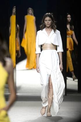 Model bei der Juanjo Oliva Fashion Show auf der Mercedes-Benz Fashion Week Madrid Spring Summer 2016. Madrid, 19.09.2015 Juanjo Oliva Model 