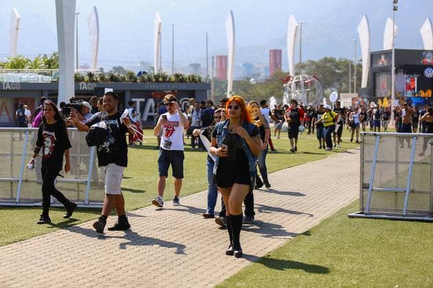 RIO DE JANEIRO, Brazil - 09 19 2015: ROCK IN RIO 2015 - Public arriving at Rock in Rio 2015.  Andr?xHorta