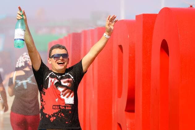 RIO DE JANEIRO, Brazil - 09 19 2015: ROCK IN RIO 2015 - Galera cooling down during Rock in Rio 2015.  Andr?xHorta