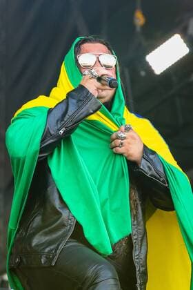 RIO DE JANEIRO, Brazil - 09 19 2015: ROCK IN RIO 2015 - NOTURNALL: Brazilian metalheads open the Sunset Stage during Rock in Rio 2015.  Andr?xHorta