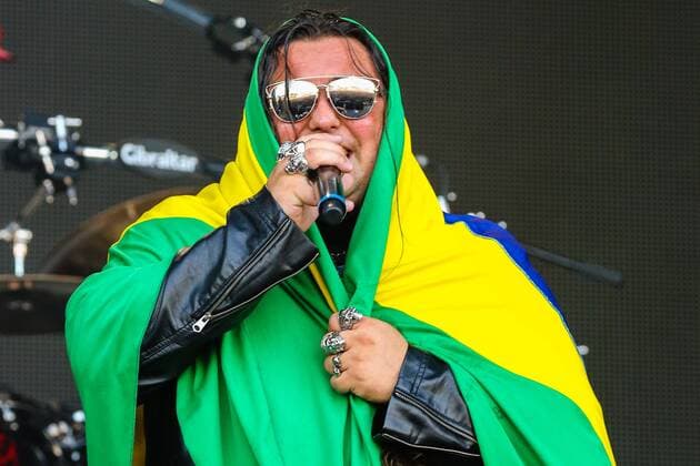 RIO DE JANEIRO, Brazil - 09 19 2015: ROCK IN RIO 2015 - NOTURNALL: Brazilian metalheads open the Sunset Stage during Rock in Rio 2015.  Andr?xHorta