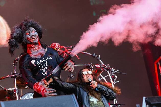RIO DE JANEIRO, Brazil - 09 19 2015: ROCK IN RIO 2015 - NOTURNALL: Brazilian metalheads open the Sunset Stage during Rock in Rio 2015.  Andr?xHorta