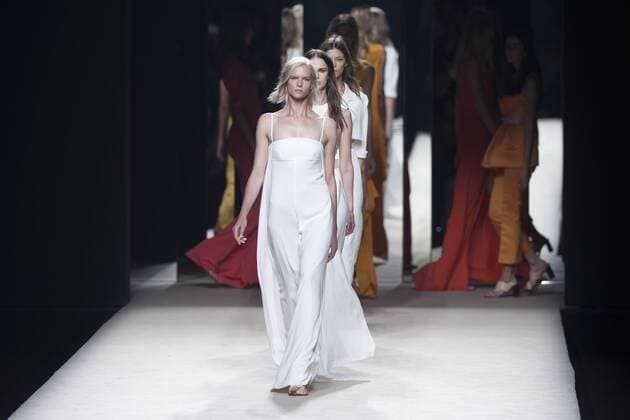 Sept. 19, 2015 - Madrid, Madrid, Spain - A model showcases designs by Juanjo Oliva on the runway at the Juanjo Oliva show during Mercedes-Benz Fashion Week Madrid Spring Summer 2016 at Ifema on September 19, 2015 in Madrid, Spain. Madrid Spain  - ZUMAn230