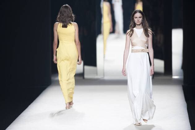 Sept. 19, 2015 - Madrid, Madrid, Spain - A model showcases designs by Juanjo Oliva on the runway at the Juanjo Oliva show during Mercedes-Benz Fashion Week Madrid Spring Summer 2016 at Ifema on September 19, 2015 in Madrid, Spain. Madrid Spain  - ZUMAn230