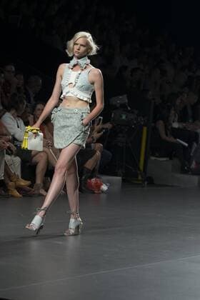 Sept. 19, 2015 - Madrid, Madrid, Spain - A model showcases designs by Ana Locking on the runway at the Ana Locking show during Mercedes-Benz Fashion Week Madrid Spring Summer 2016 at Ifema on September 19, 2015 in Madrid, Spain. Madrid Spain  - ZUMAn230