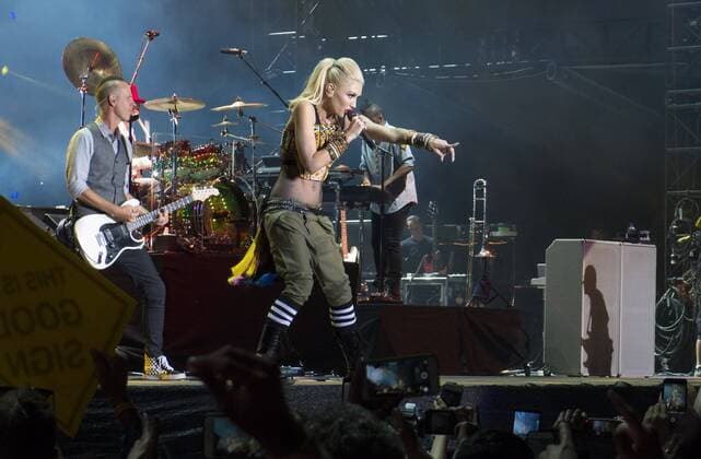 Sept. 18, 2015 - San Diego, CA, USA - September 18, 2015 - San Diego, California, USA - Gwen Stefani of the band No Doubt sings as the band headlined day one of the Kaaboo Festival at the Del Mar Fairgrounds. San Diego USA - ZUMAa97_
