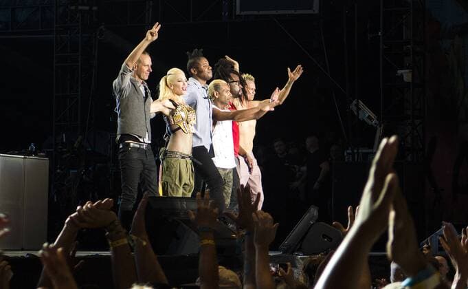 Sept. 18, 2015 - San Diego, CA, USA - September 18, 2015 - San Diego, California, USA - The band No Doubt waves to the crowd after headlining day one of the Kaaboo Festival at the Del Mar Fairgrounds. San Diego USA - ZUMAa97_
