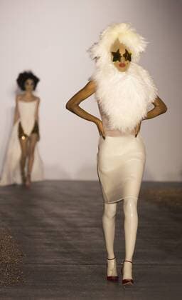 London, UK. 19 09 2015. London Fashion Week runway show of designer Gareth Pugh at the BFC Show Space in Brewer Street. London Fashion Week, Gareth Pugh, London, UK 
