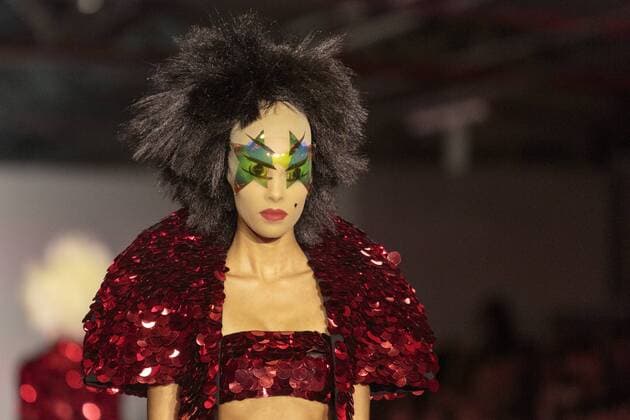 London, UK. 19 09 2015. London Fashion Week runway show of designer Gareth Pugh at the BFC Show Space in Brewer Street. London Fashion Week, Gareth Pugh, London, UK 