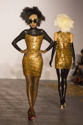 London, UK. 19 09 2015. London Fashion Week runway show of designer Gareth Pugh at the BFC Show Space in Brewer Street. London Fashion Week, Gareth Pugh, London, UK 