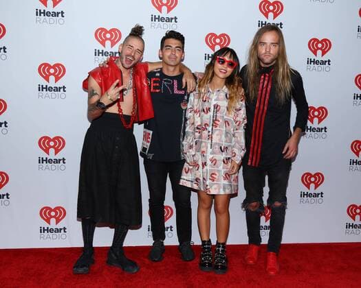 Joe Jonas and DNCE arrive for the iHeartRadio Music Festival at the MGM Grand in Las Vegas, Nevada on September 19, 2015.  LAV20150919105 JAMESxATOA