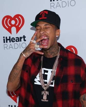 Rapper Tyga arrives for the iHeartRadio Music Festival at the MGM Grand in Las Vegas, Nevada on September 19, 2015.  LAV20150919118 JAMESxATOA