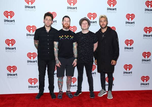 Fall Out Boy arrives for the iHeartRadio Music Festival at the MGM Grand in Las Vegas, Nevada on September 19, 2015.  LAV20150919160 JAMESxATOA