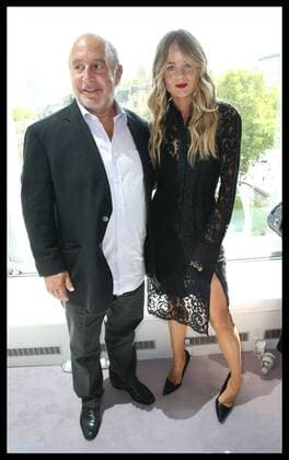 . 20 09 2015. London, United Kingdom. Sir Philip Green and Cressida Bonas at the Topshop Unique show at London Fashion S S 2016-Day three.  xStephenxLockx xi-Imagesx IIM-11066-0044