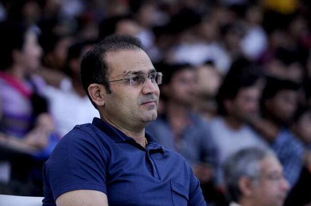 GURGAON, INDIA - SEPTEMBER 20: Indian cricketer Virender Sehwag during the HT GIFA (Hindustan Times Great Indian Football Action) grand opening ceremony event in Tau Devi Lal stadium, on September 20, 2015 in Gurgaon, India. HT GIFA organized to encourage and kickstart an event that promises to be the perfect launch pad for some promising football talent of the Delhi-NCR and Gurgaon region. (Photo by Parveen Kumar Hindustan Times ) Hindustan Times Great Indian Football Action Opening Ceremony In Gurgaon