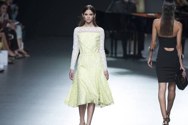 Sept. 20, 2015 - Madrid, Madrid, Spain - A model showcases designs by Ion Fiz on the runway at the Ion Fiz show during Mercedes-Benz Fashion Week Madrid Spring Summer 2016 at Ifema on September 20, 2015 in Madrid, Spain. Madrid Spain  - ZUMAn230
