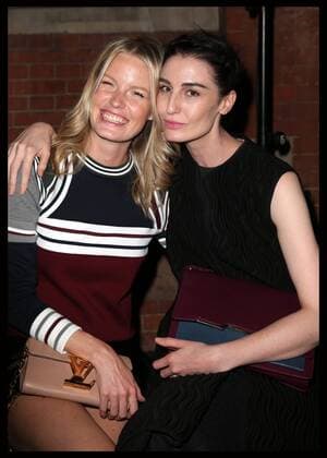 . 20 09 2015. London, United Kingdom. Caroline Winberg and Erin O Connor at the Pringle of Scotland show at London Fashion Week S S 16-Day three.  xStephenxLockx xi-Imagesx IIM-11068-0004