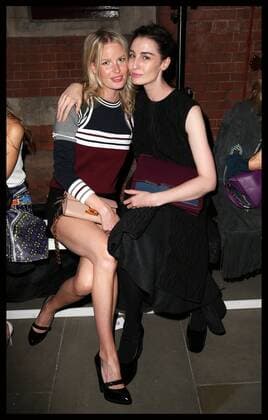 . 20 09 2015. London, United Kingdom. Caroline Winberg and Erin O Connor at the Pringle of Scotland show at London Fashion Week S S 16-Day three.  xStephenxLockx xi-Imagesx IIM-11068-0007