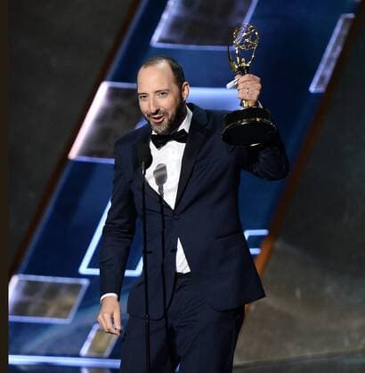 Actor Tony Hale accepts the award for Outstanding Supporting Actor in a Comedy Series for VEEP during the 67th Primetime Emmy Awards in the Microsoft Theater in Los Angeles on September 20, 2015.  LAP20150920655 KENxMATSUI