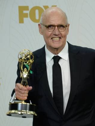 Jeffrey Tambor holds his Emmy for Lead Actor in a Comedy Series for playing Maura Pfefferma in Transparent at the 67th Primetime Emmy Awards in the Microsoft Theater in Los Angeles on September 20, 2015.  LAP2015092206 JIMxRUYMEN