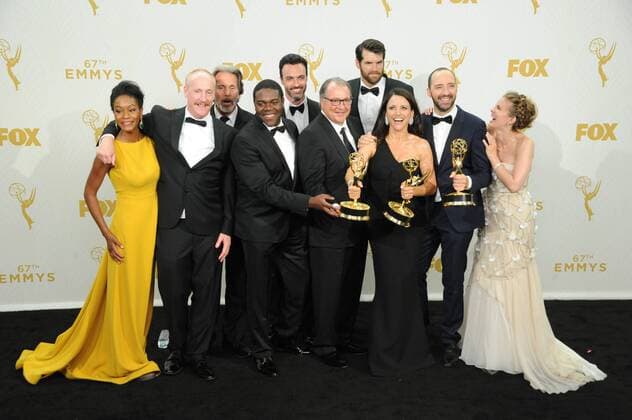 Veep cast PRIMETIME EMMY AWARDS: PRESSROOM Los Angeles  Patrick Rideaux PicturePerfect